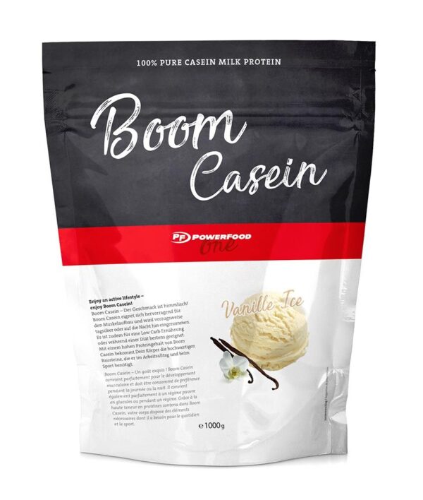 Powerfood Boom Casein Vanilka 1000g – micelární kaseinový protein