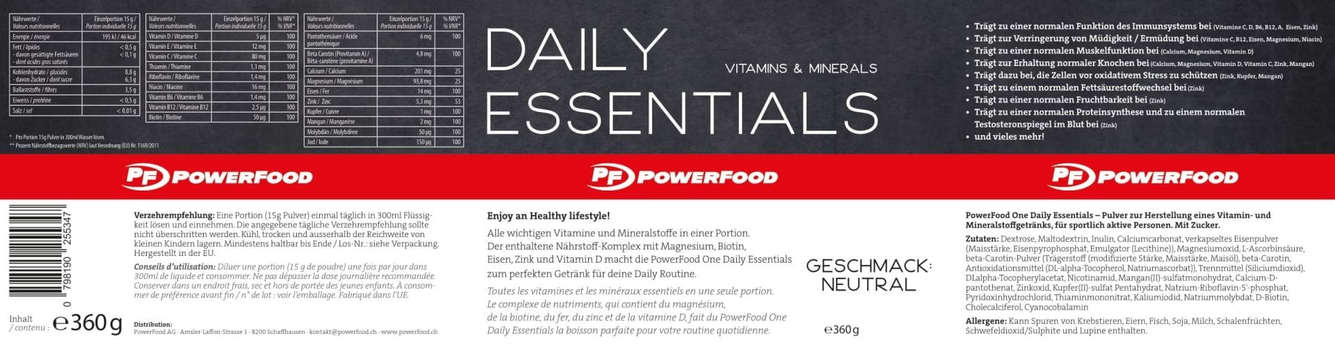 PowerFood Daily Essentials – komplexní směs vitamínů a minerálů pro každodenní podporu zdraví