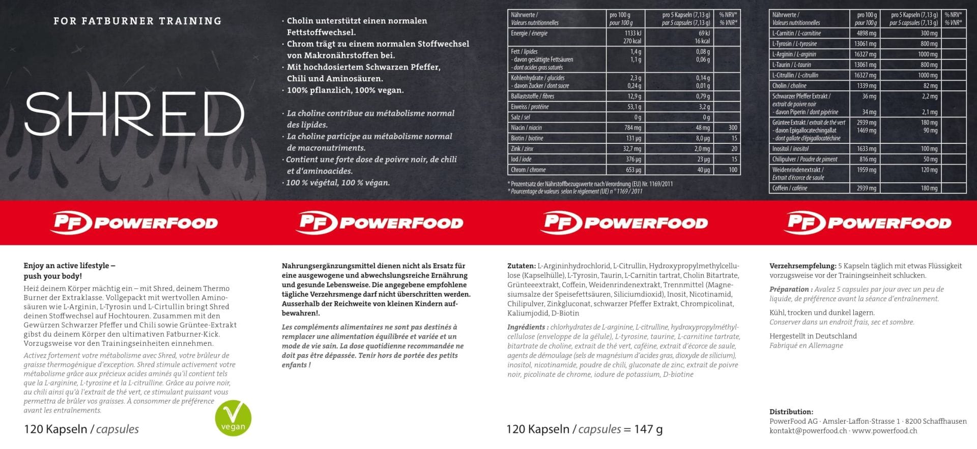 PowerFood One SHRED – spalovač tuku, 90 kapslí